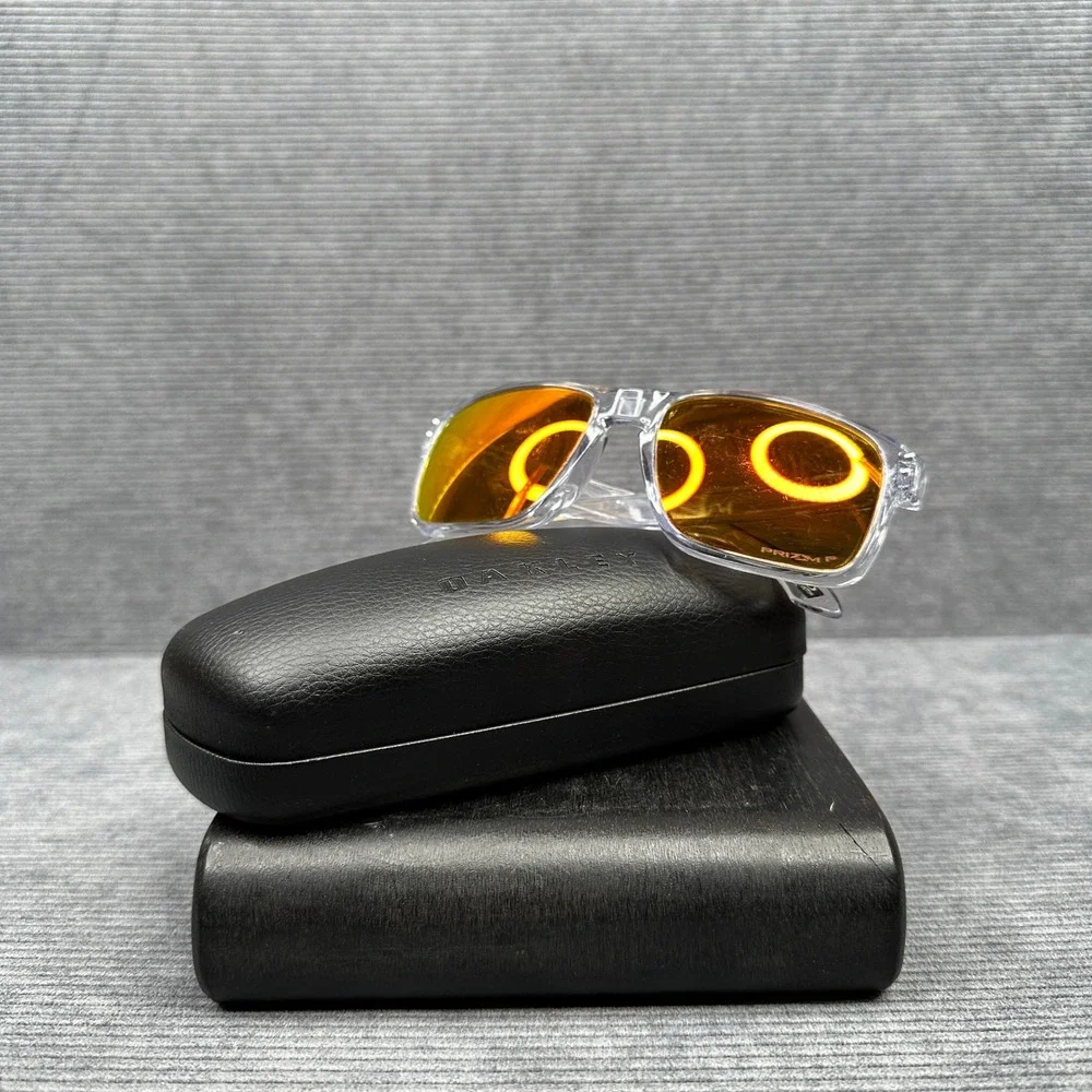 Oakley Holbrook Clear Frame Prizm Ruby Polarized Sunglasses OO9102-E255